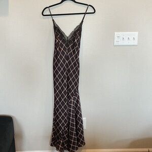 Victoria's Secret Black and Pink Checkered Chemise